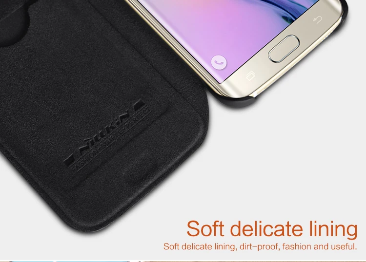 Nillkin Qin Series кожаный чехол для Samsung Galaxy S6 Edge роскошный чехол использовать тонкой кожи 360 Степень защиты с вышивка Крестом Пакет
