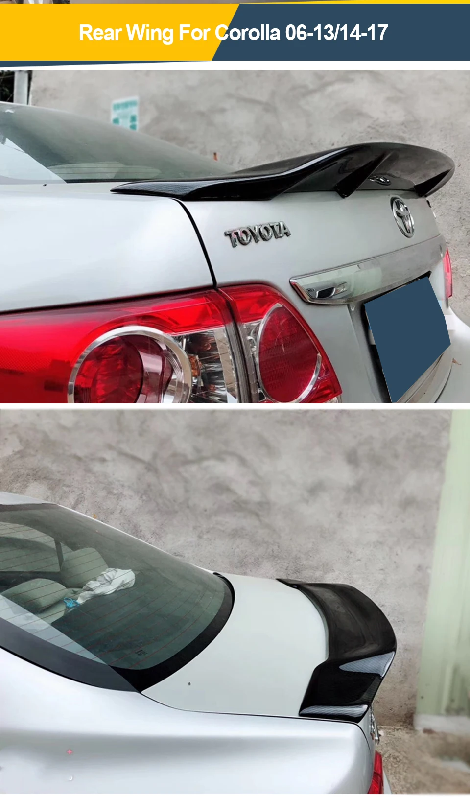 Спойлер заднего крыла использование для Toyota Corolla карбоновое волокно Задняя Крышка багажника автомобиля спортивные Спойлеры крыло для Corolla 2006-2013