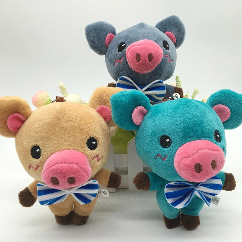 1 шт. 12 см Kawaii галстук бабочка свинья плюшевая сумка подвеска игрушки мягкие