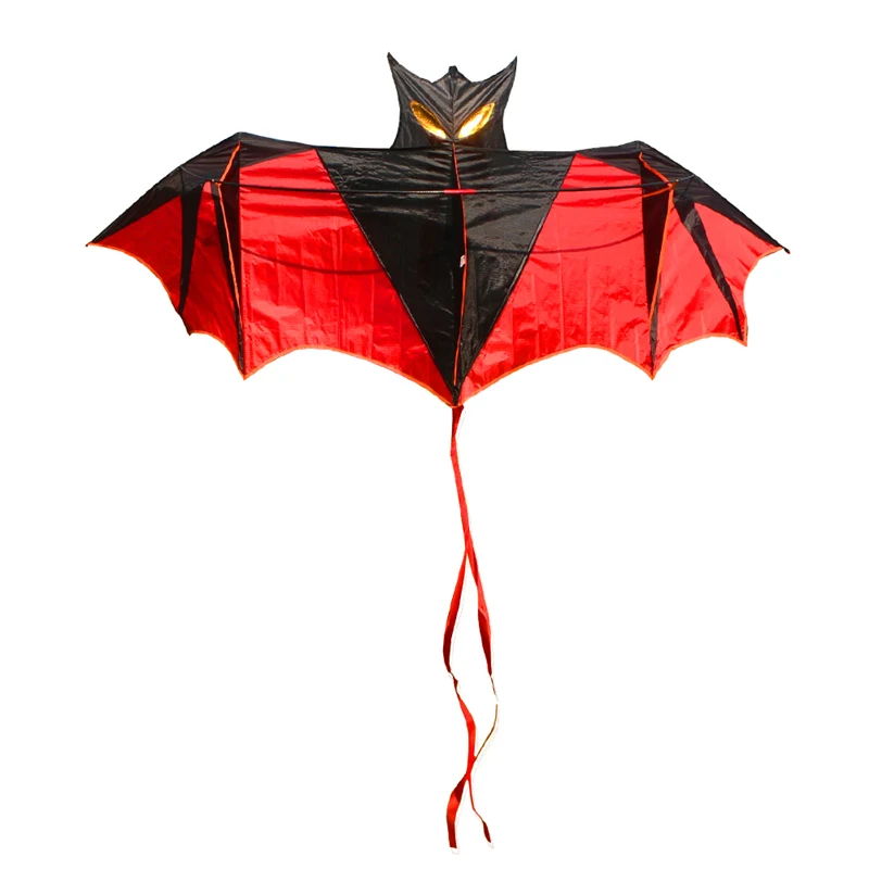 

free shipping bat kite flying line ripstop nylon fabric outdoor toys kites for adults aquilone reel bag parafoil bird kiteboard