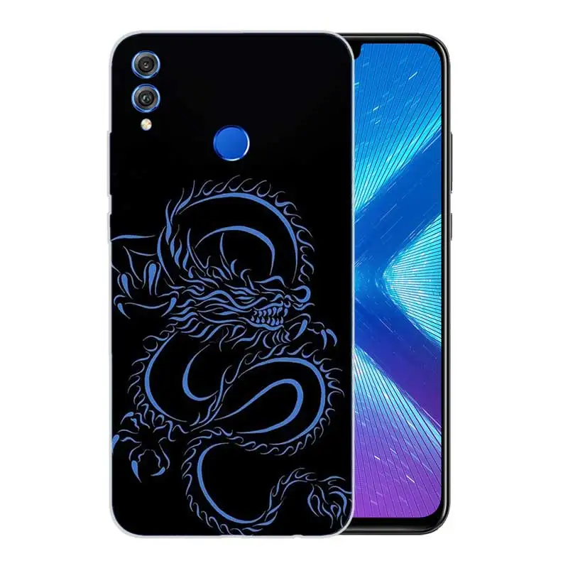 Красивый рисунок дракона матовый мягкий с рисунком из ТПУ чехол для Huawei Honor V20 8X 7 8