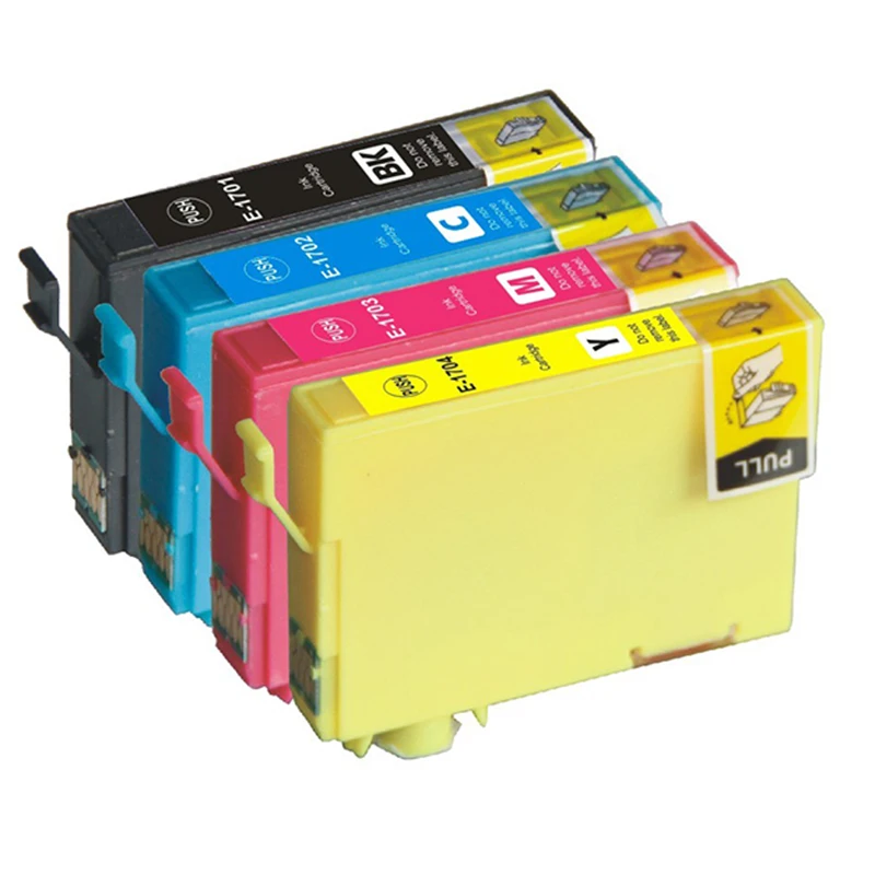 10PK (4BK + 2C 2M 2Y) совместимый T1701 T1704 чернильный картридж для Epson XP 33 103 203 207 406 струйный