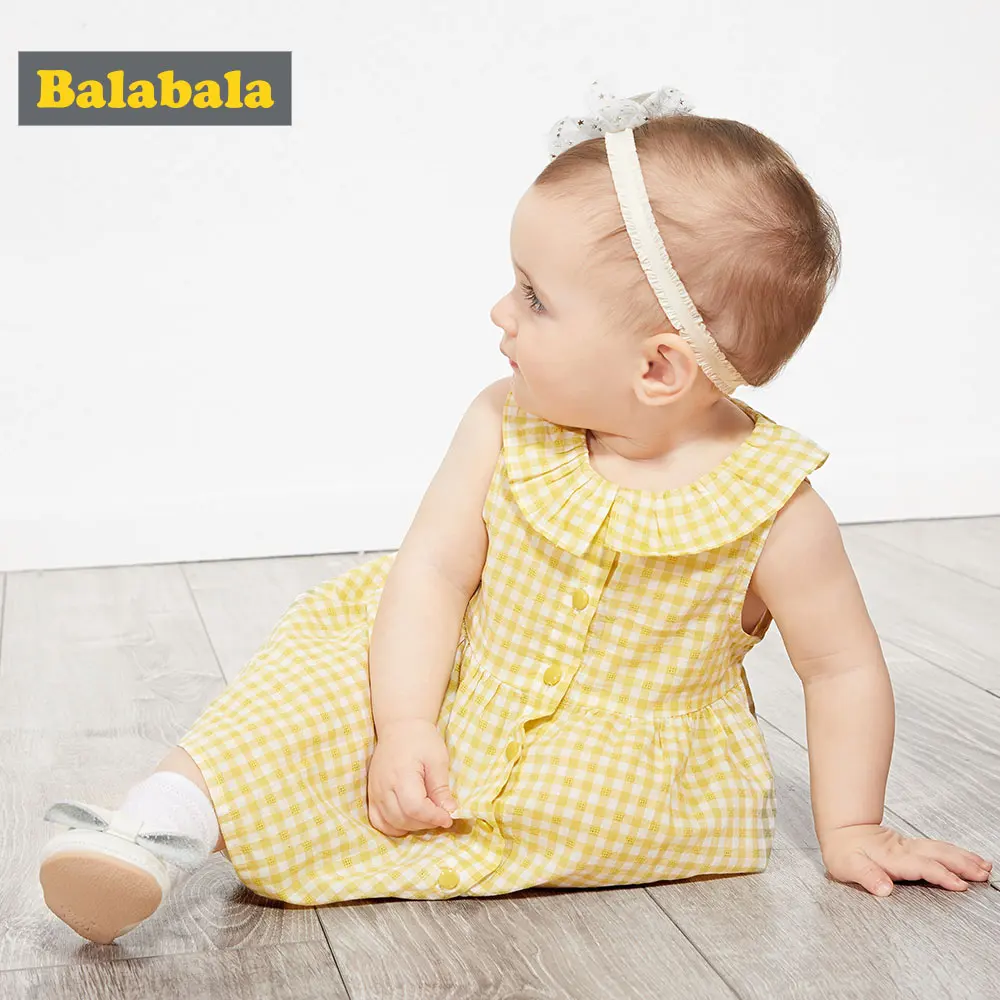 BalabalaKids/красивое платье с цветочным рисунком для маленьких девочек летнее