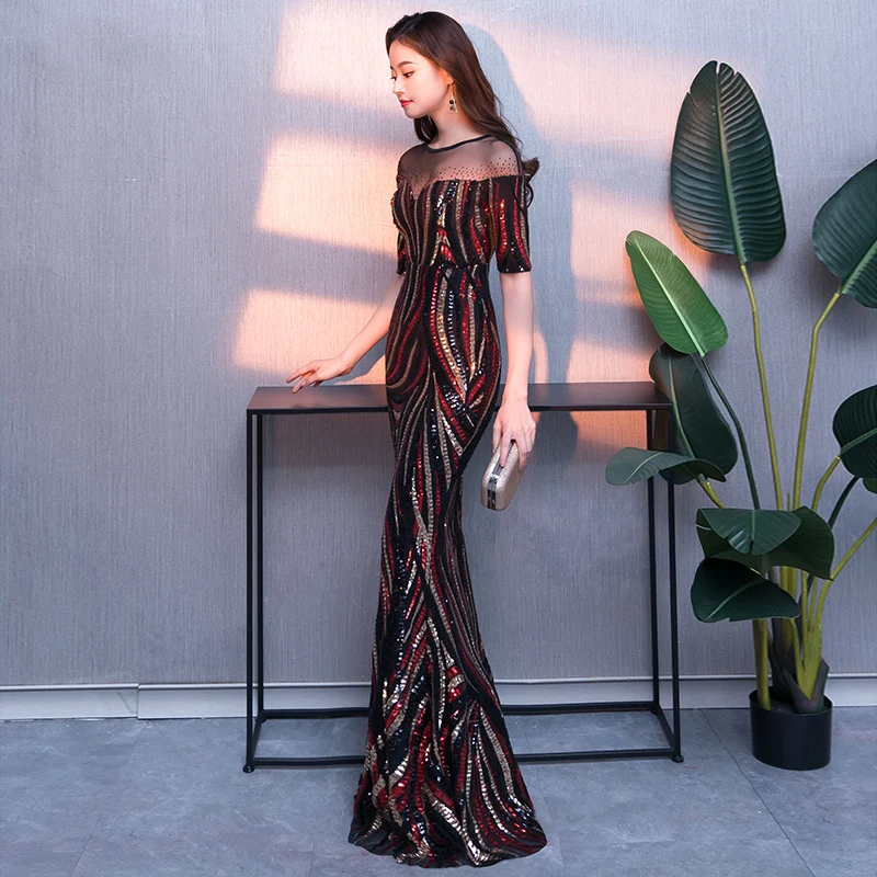 Вечернее платье weiyin De Soiree 2019 новые элегантные длинные вечерние платья с круглым