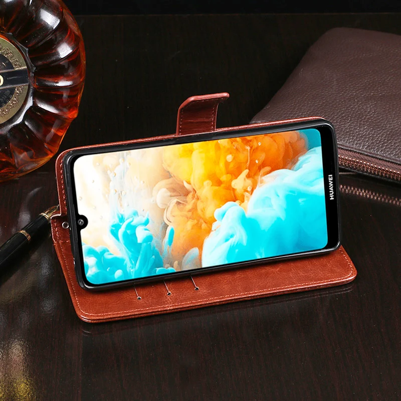 Чехол книжка для Huawei Y5 2019 кошелек деловой кожаный чехол телефона чехлы