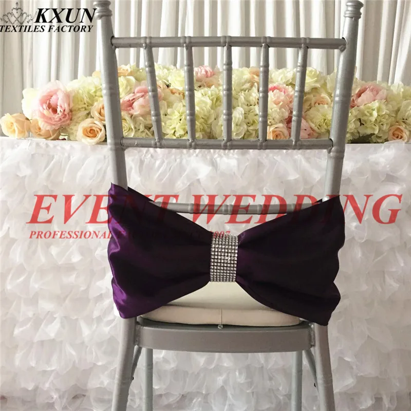 

Chiavari Satin Chair Band Bow Chair Sash With Buckle For Wedding Event Decoration