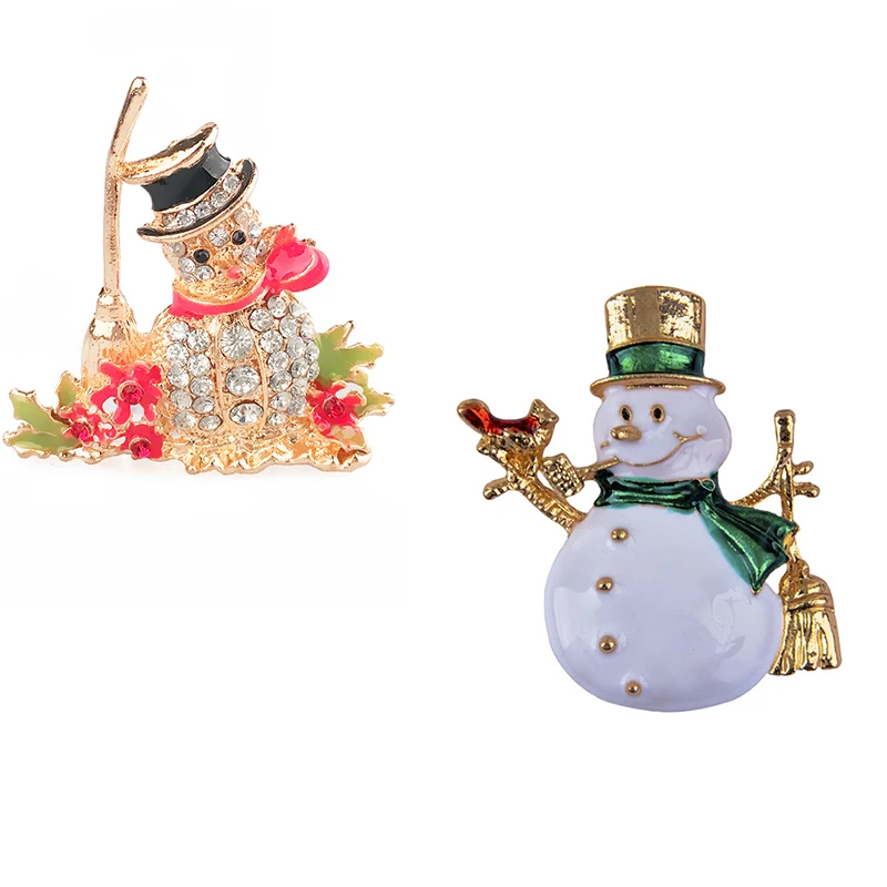 2017 Новый дизайн горный хрусталь кристалл и белый эмалированный Снеговик