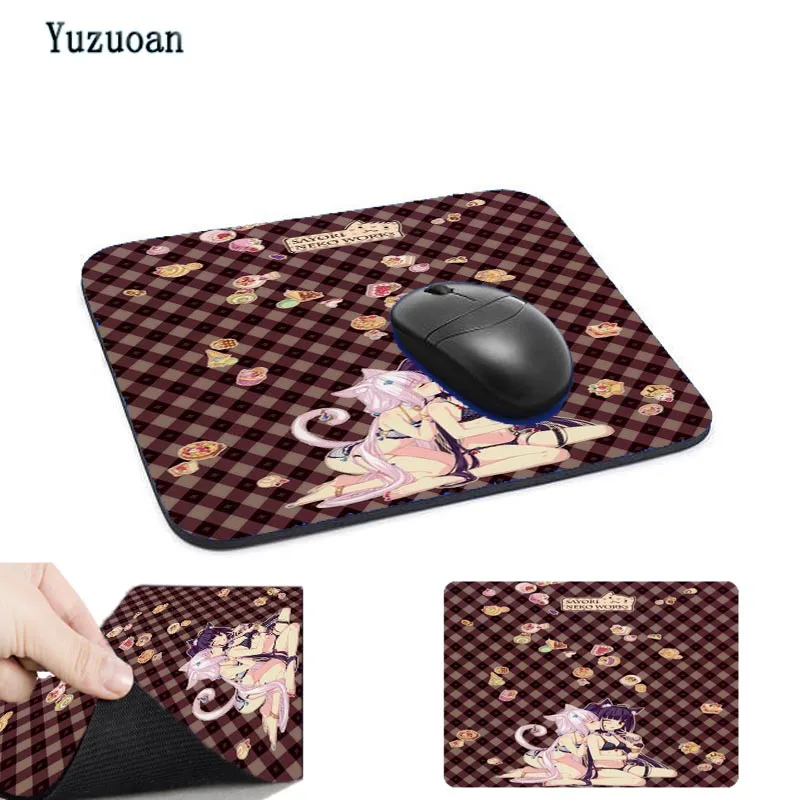 Yuzuoan Япония аниме девочка маленький игровой коврик для мыши резиновый клиент