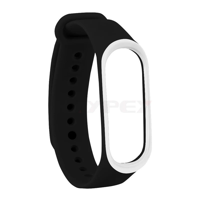 Black White Цветной браслет mi Band 3 4, силиконовый ремешок, двойной цвет, сменный ремешок для часов для оригинальной Xiaomi mi, ремешок 3 4 - Цвет: Black White