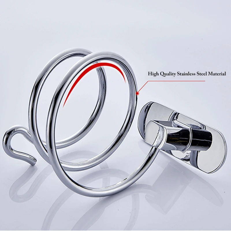 Нержавеющая сталь ванная комната полка Бесплатная Пробивка multi Фен держатель