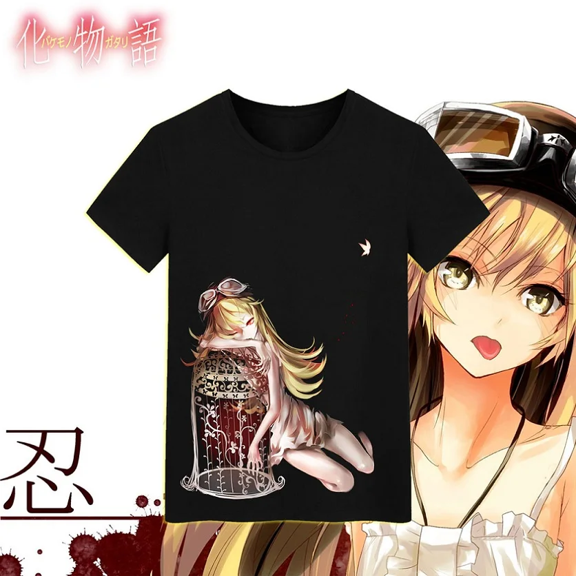 Высокое качество унисекс аниме истории монстров Senjougahara Hitagi футболка Bakemonogatari Araragi Koyomi Повседневная футболка, рубашка