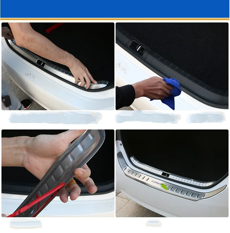 1 Set Stainless Steel Car Rearguards Trunk Inner Rear Tail Box Bumper Pedal Plate Panel For Corolla 2014-2017 Styling | Автомобили и