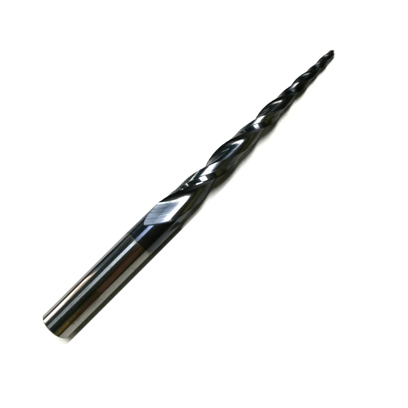 

1pc HRC55 R1.0*D8*60*100L*2F Tungsten solid carbide Coated Tapered Ball Nose End Mills taper and cone endmills