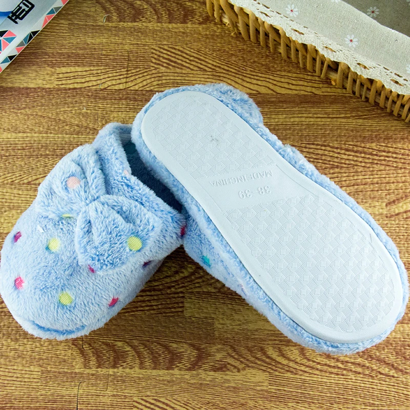Теплые зимние тапочки женская домашняя обувь женские домашние с коротким плюшем