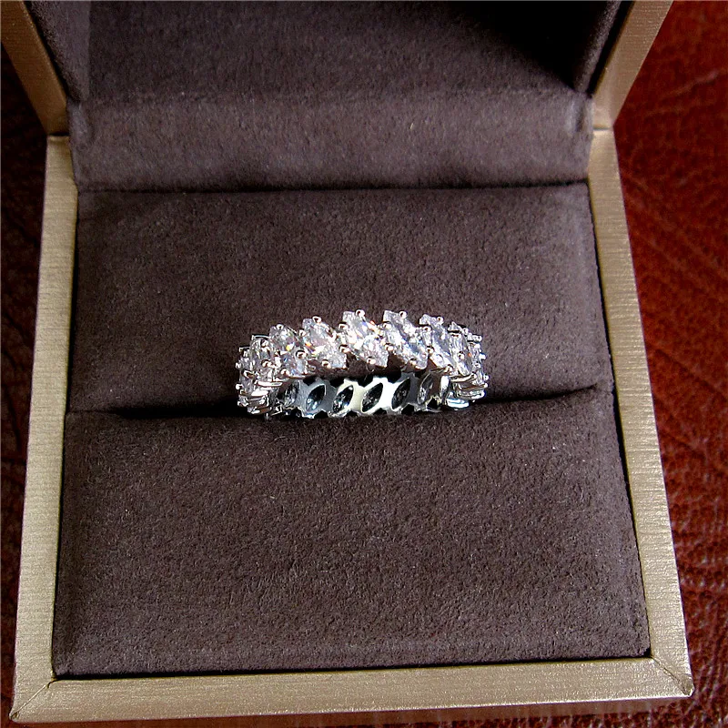 Модное кольцо с кубическим цирконием ААА бриллиантовое Свадебные/вечерние