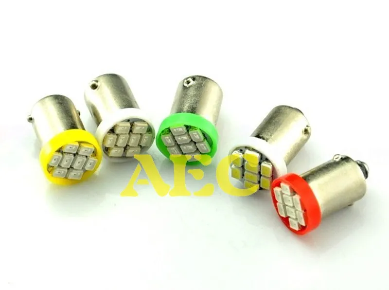 Фото 200 шт. светодиодных ламп BA9S T4W 24V 8 SMD 1206 3020 для грузовиков, 8 светодиодов, автомобильные лампы, индикаторы приборной панели, белые, красные, синие, желтые №3