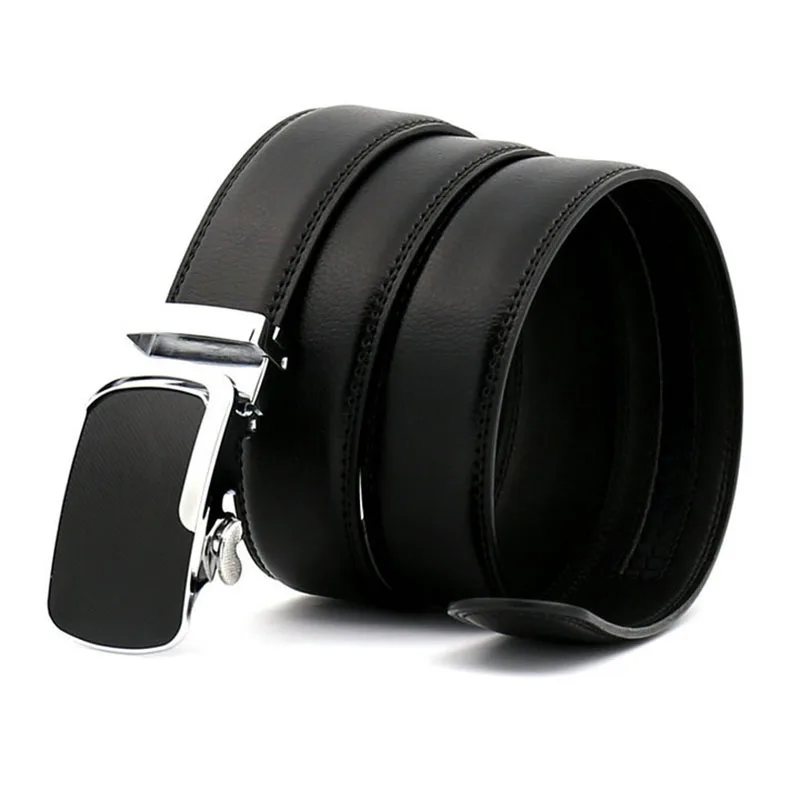 Black Men Belt Cow Genuine Leather Belts For Automatic Alloy Buckle Male Strap Cowhide Fashion Style New Waist Straps | Аксессуары для