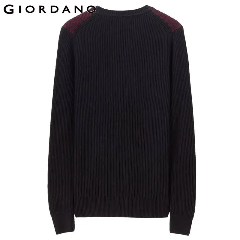 Giordano мужской свитер толстый жаккардовый ребристый с круглой горловиной Цвет