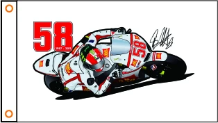 Флаг для мотоцикла Марко simoncelli 58 флаг 3x5 футов полиэстер 01|motorcycle banners|motorcycle flagflag