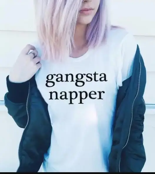 Gangsta napper/футболка с графическим рисунком повседневные хлопковые топы высокого