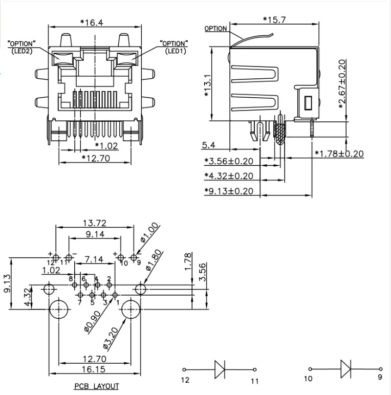 10 шт. RJ45 сети Ethernet гнездо с светильник под прямым углом 56 8P8C гнездовой разъем