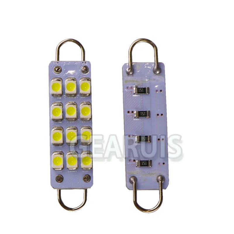 4 шт. Автомобильная жесткая петля Festoon C5W 12 SMD 1210 12SMD 3528 Светодиодный 44 мм купольный