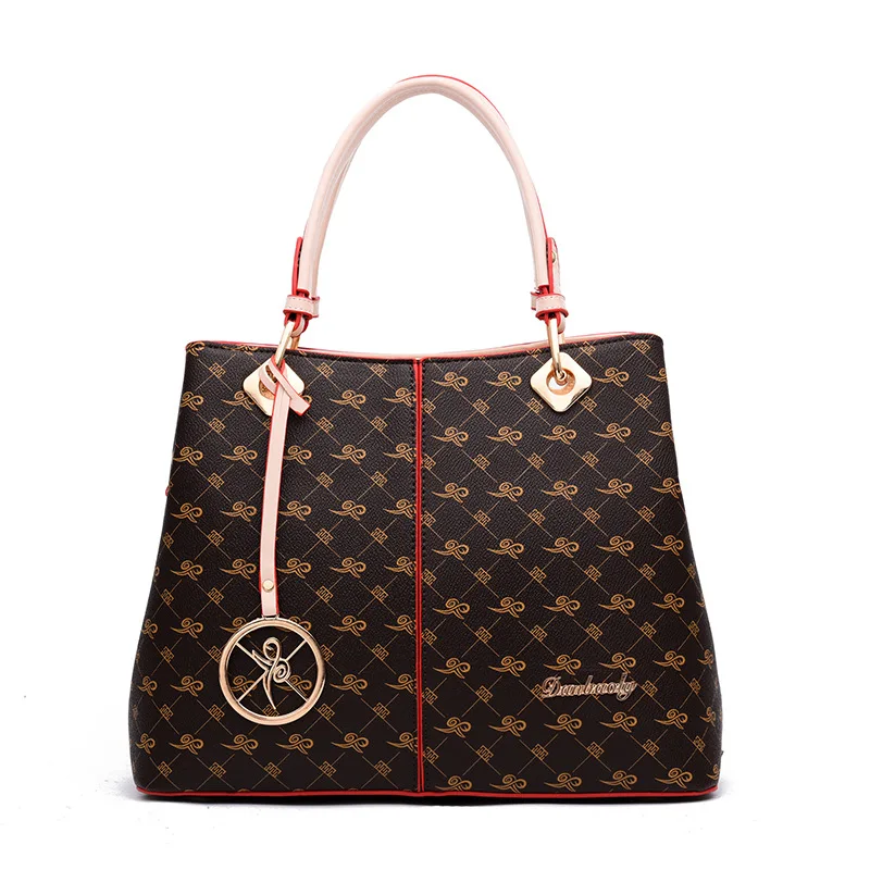 

2018 Women Leather Handbags Fashion Tote Bag Brand Female Luxury Shoulder Bags Vintage Ladies Print Handbag Messenger Bolsa Sac