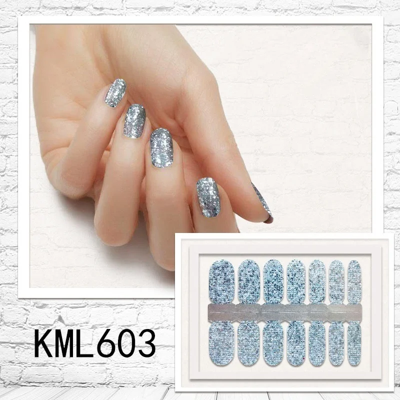 KML603 LADY KINDOM beauty DIY патч для ногтей самоклеющиеся наклейки для ногтей градиентный цвет наклейки-лак для ногтей водонепроницаемые полоски для ногтей - Цвет: KML603