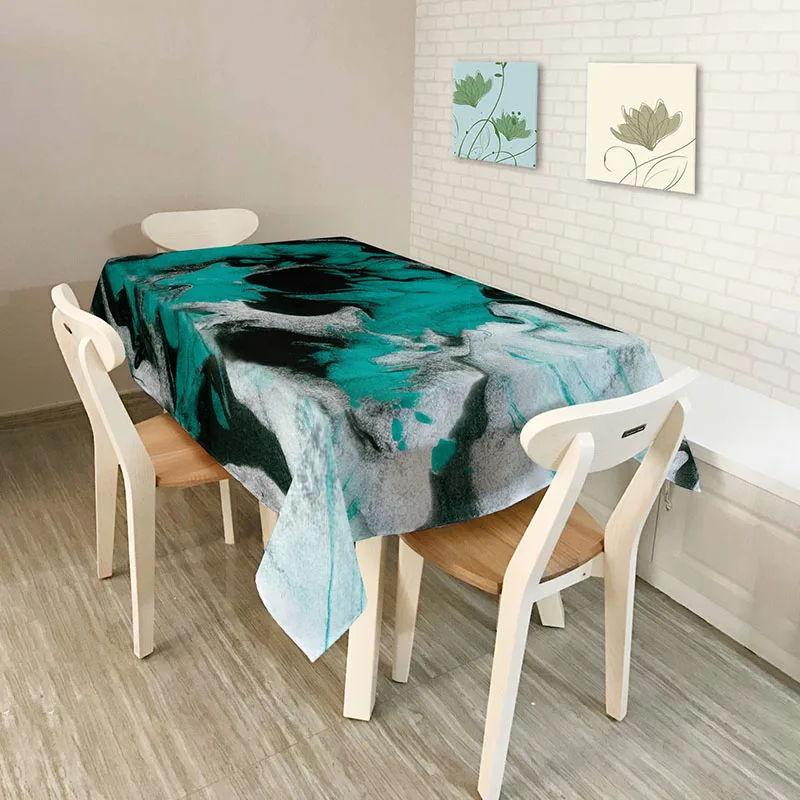Monily полиэстер Водонепроницаемый прямоугольник Скатерти Необычные абстрактные