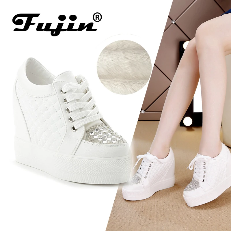 FUJIN/Брендовые женские ботильоны Зимняя теплая короткая плюшевая женская обувь
