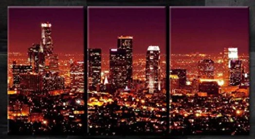 3 панели современное городское украшение настенные картины пейзаж ночной вид