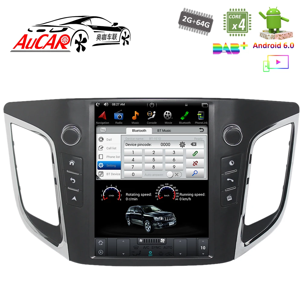 Автомагнитола Tesla в стиле Android для hyundai ix25 Creta gps мультимедийный Bluetooth радио WIFI 4G