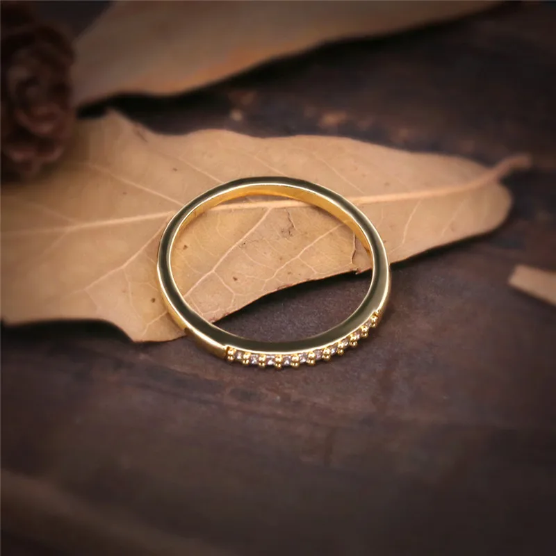 ROXI ROMAD Brand Yellow Gold Color AAAAA Cubic Zirconia Crystal Ring For Women Round Luxury Wedding Jewelry Party Gift | Украшения и
