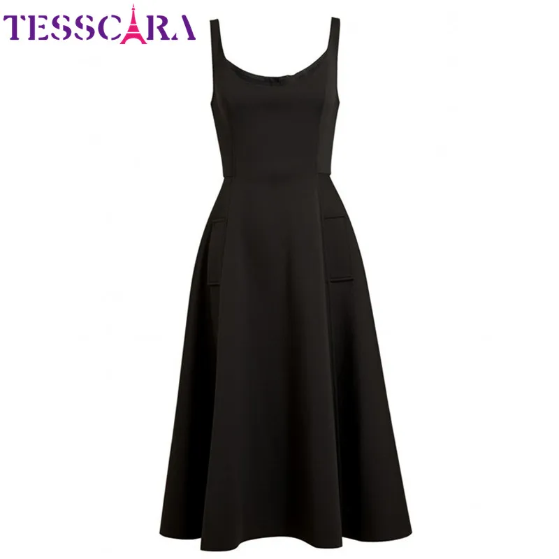 TESSCARA женское элегантное винтажное платье трапециевидной формы офисное