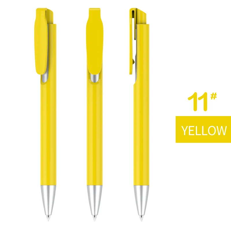 Yellow 500 шт/партия Пластиковые Рекламные шариковые ручки для письма индивидуальный логотип Подарочный шариковая ручка - Цвет: Yellow