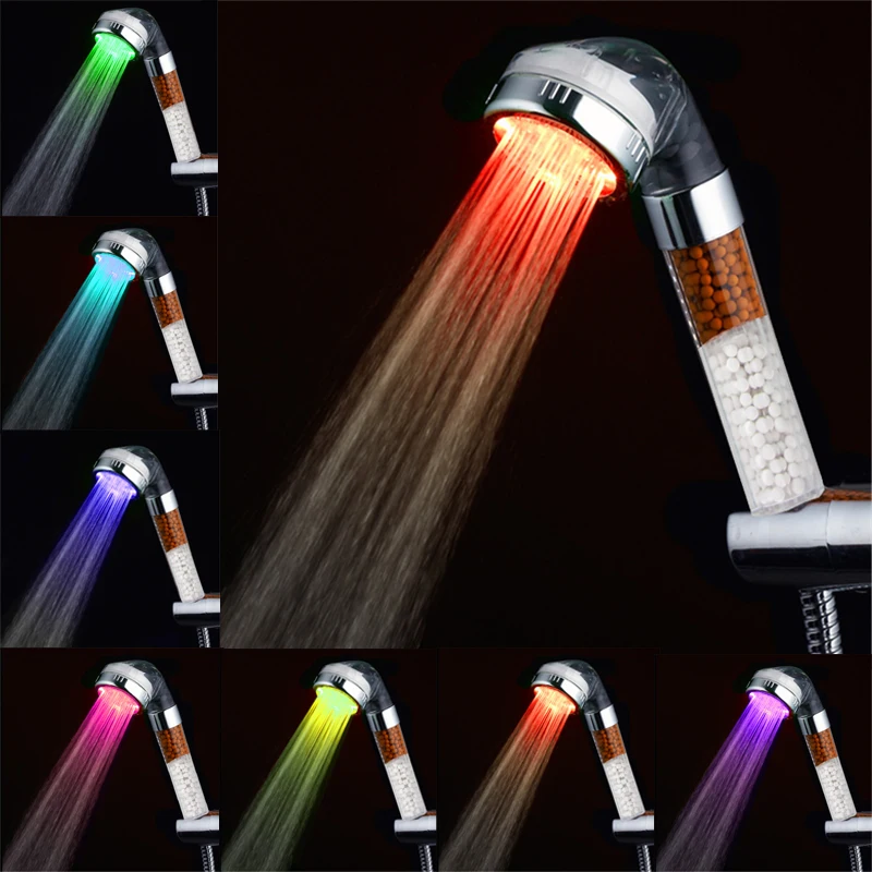 Насадка для душа с турмалиновым эффектом 7 цветов|spa anion|tourmaline spaled shower head |