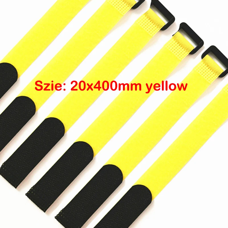 20 x 400mm yellow 50 шт. обратная Пряжка волшебная лента velcros клейкая лента липкая линия отделочный ремень для обвязки нейлоновая изолента застежка на липучке - Цвет: 20 x 400mm yellow