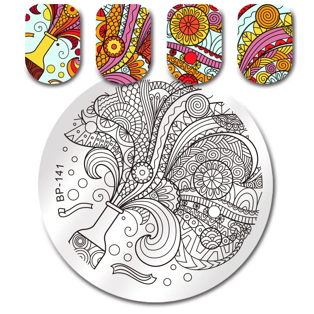 BORN PRETTY пластины для штамповки ногтей Цветочная ваза Маникюр штамповка шаблон