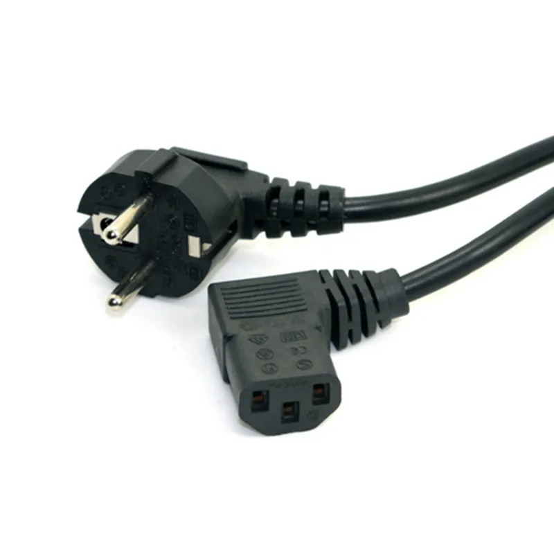 Европейский штекер плоский Nema 5 15P IEC C13 левый Ang светодиодный шнур питания для ЖК
