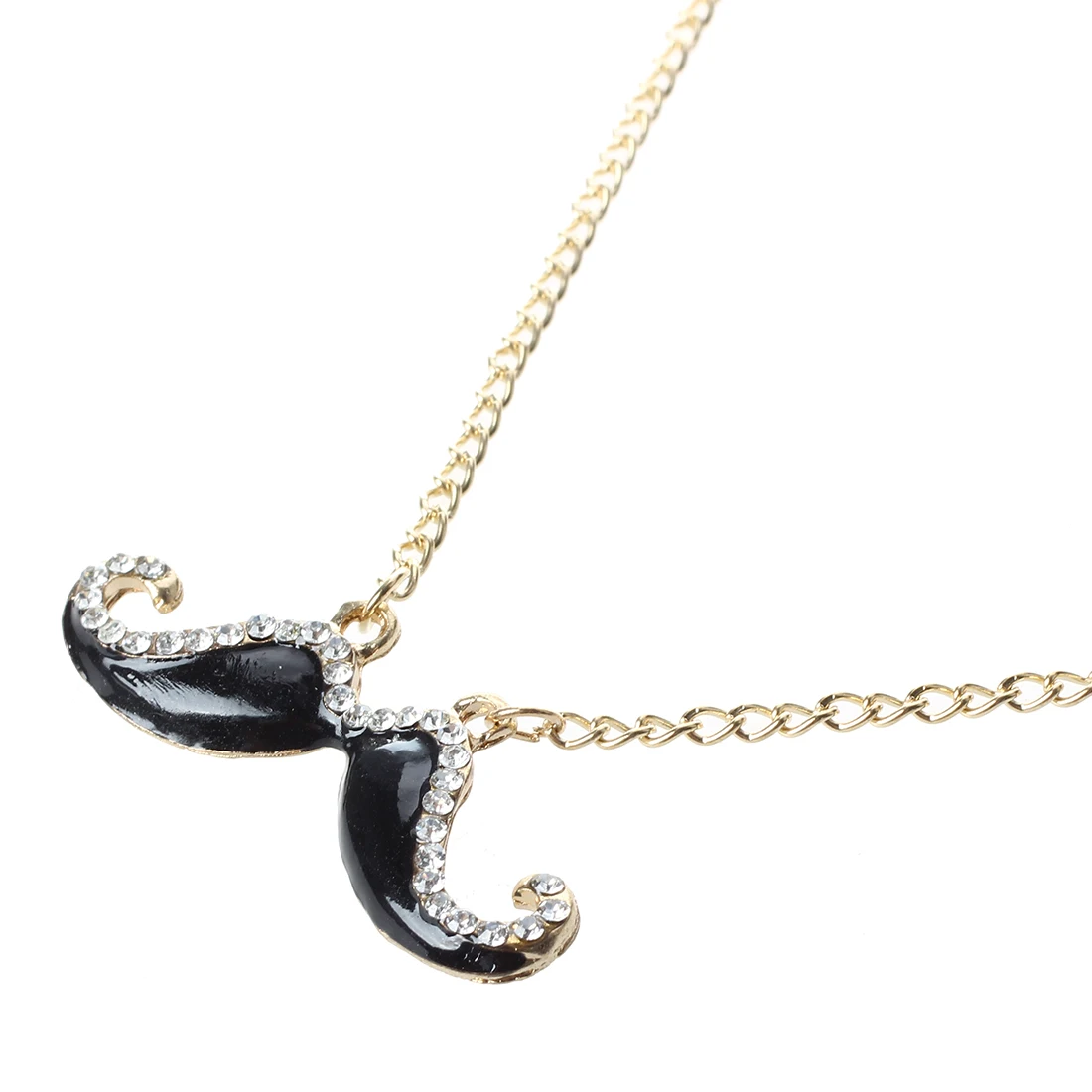 Металлическая Хрустальная подвеска в форме усов с черными усами|crystal chain|chain blackchain