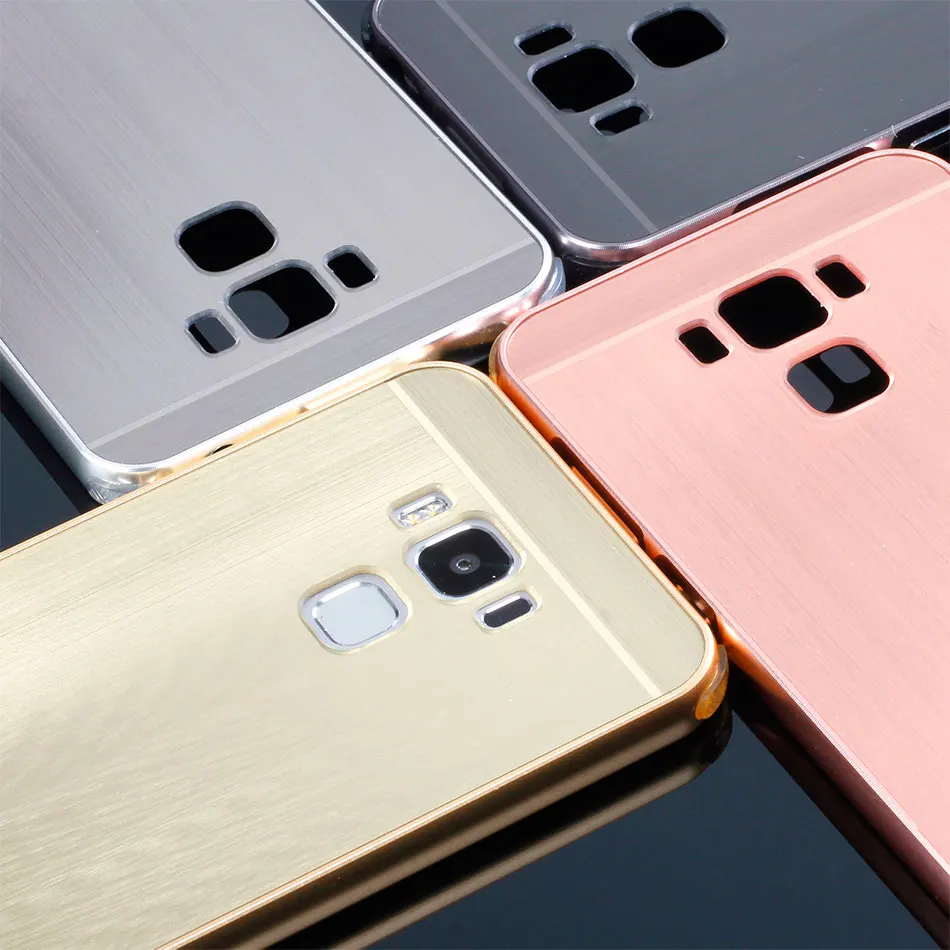 Роскошный металлический бампер для Asus ZenFone 3 Max ZC553KL + матовая жесткая задняя