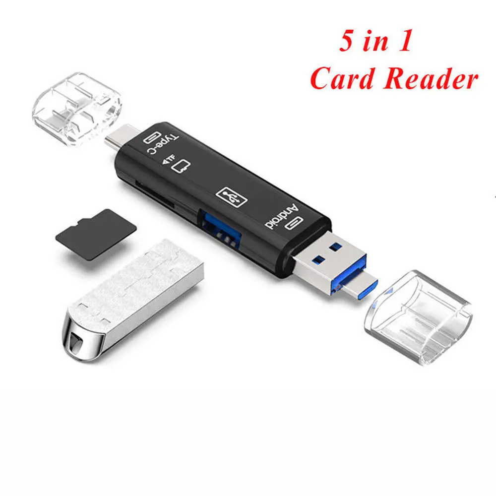 5 в 1 OTG кардридер Тип C и Micro USB флэш накопитель высокоскоростной USB2.0 универсальная