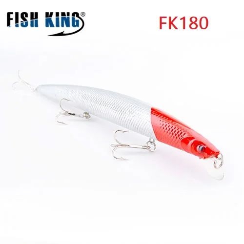 FISH KING, приманка для рыбалки, гольян, жесткая приманка, воблер, приманка для окуня, плавающая приманка, аксессуары для рыбалки, 3D, для глаз, медленная плавающая заглушка, Topwater711 - Цвет: FK180-006