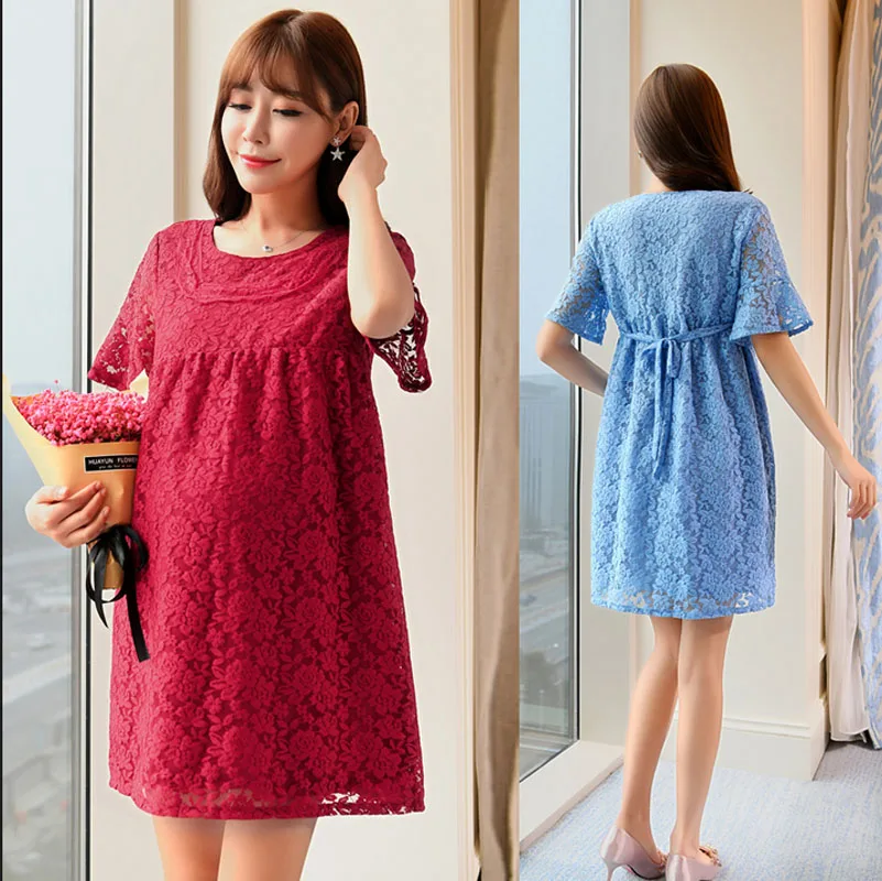 Элегантное кружевное платье для беременных Одежда женщин длинная свободная