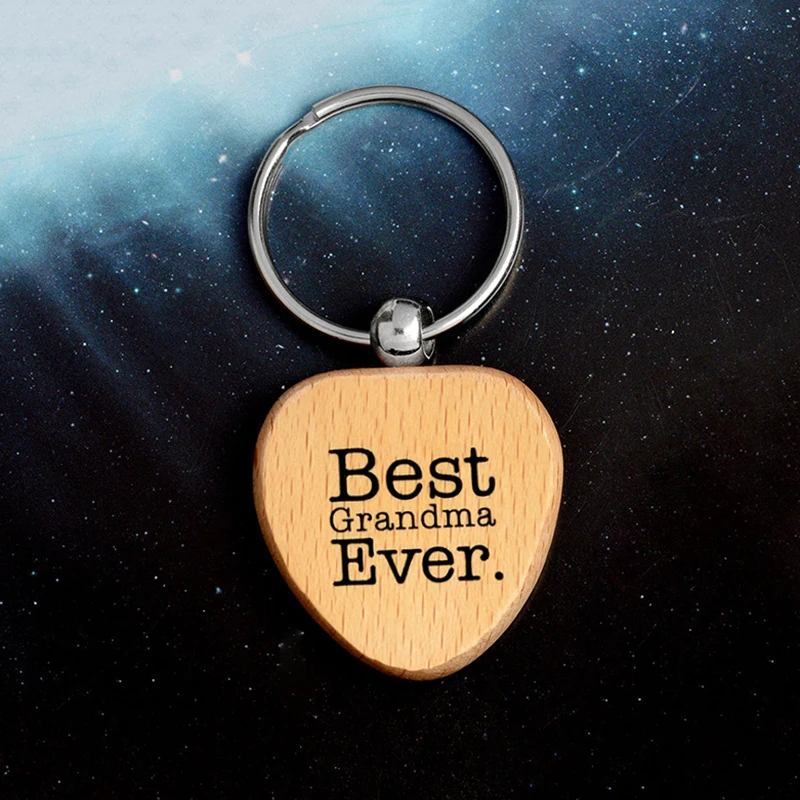 XIAOJINGLING Personalized Natural Wood Keychain Wooden Keyring Best Grandma Ever Fashion Women's Keyfob Jewelry Gifts | Украшения и