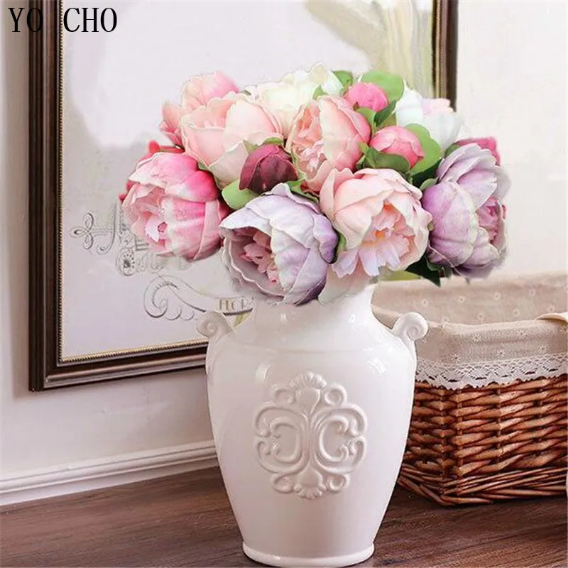 Искусственные пионы TO CHO 8 головок/букет искусственные высокого качества