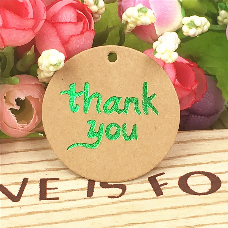 100 шт./лот круглые &quotспасибо&quot Крафт-Бумага бирки Свадебный Фестиваль Сделай Сам