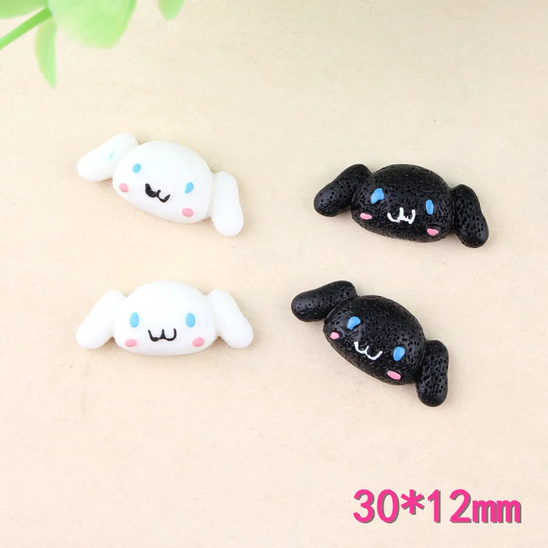 20 шт./лот милые Мультяшные белые черные собаки Cinnamoroll смолы Flatback DIY подвески