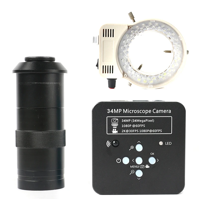 1080P 60FPS 2K 34MP 100X 180X 300X C Mount Lens Lab HDMI USB промышленный электронный цифровой видео микроскоп камера PCB пайка