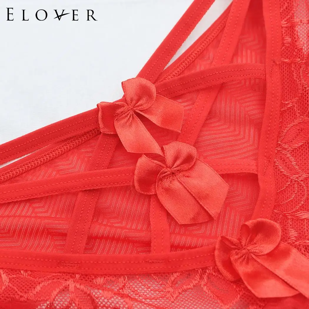 Женские кружевные трусики Elover с цветочным принтом и бантиком нижнее белье из